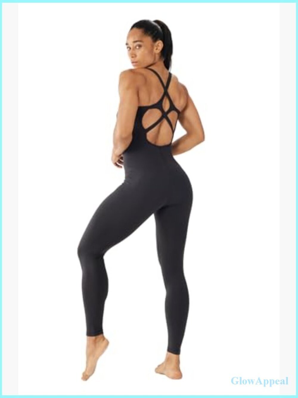 Sleeveless Backless Bodysuit Jumpsuit Yoga Romper Dance Unitard Workout Bodycon - Picture 4 of 7